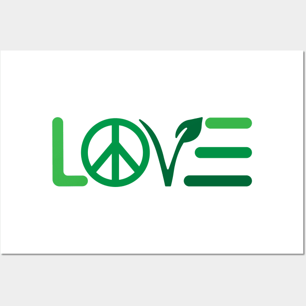 LOVE (Peace & Vegan) Wall Art by TreeOfLove